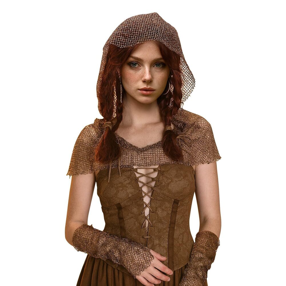 3232 Rave Cowl Hood with Sleeves โ Hollow-Out Mesh Festival Hood, Wasteland